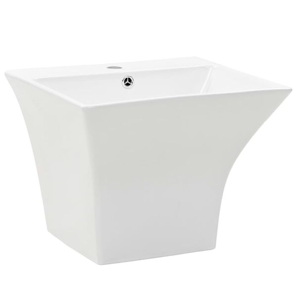 vidaXL Lavabo a Parete in Ceramica Bianco 500x450x410 mm