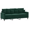 vidaXL Divano a 3 Posti Verde Scuro 180 cm in Velluto