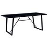 vidaXL Tavolo da Pranzo Nero 180x90x75 cm in Vetro Temperato