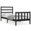 vidaXL Giroletto con Testiera Nero Small Single in Legno Massello
