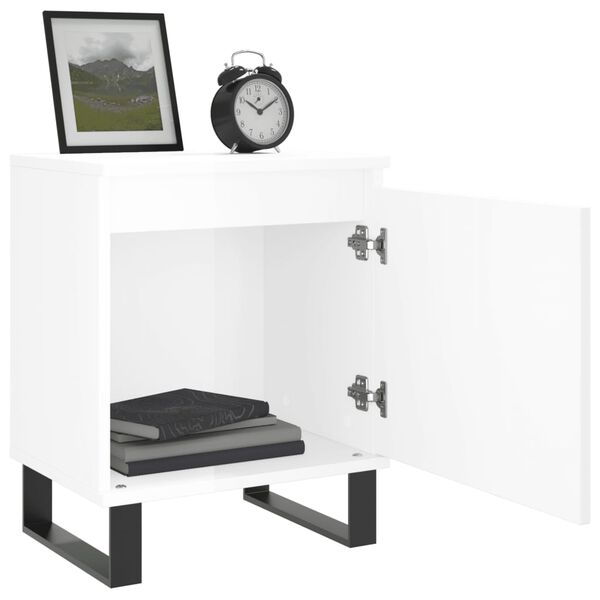 vidaXL Comodini 2 pz Bianco Lucido 40x30x50 cm in Legno Multistrato