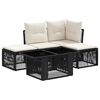 vidaXL Set Divano da Giardino 5 pz Nero polyrattan