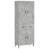 vidaXL Credenza Grigio Cemento 69,5x34x180 cm in Legno Multistrato