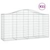 vidaXL Cesti Gabbioni ad Arco 11 pz 200x50x100/120 cm Ferro Zincato