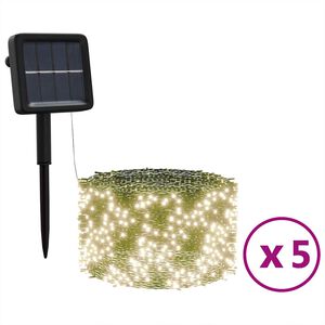 vidaXL Luci Solari Fatate 5 pz 5x200 LED Bianco Caldo Interni Esterni