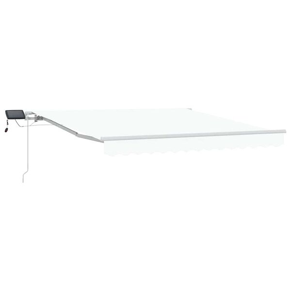 vidaXL Tenda Retrattile Bianco 350 x 250 cm Tessuto e acciaio