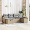 vidaXL Set Divano da Giardino con cuscino 6 pcs Beige Poly Rattan