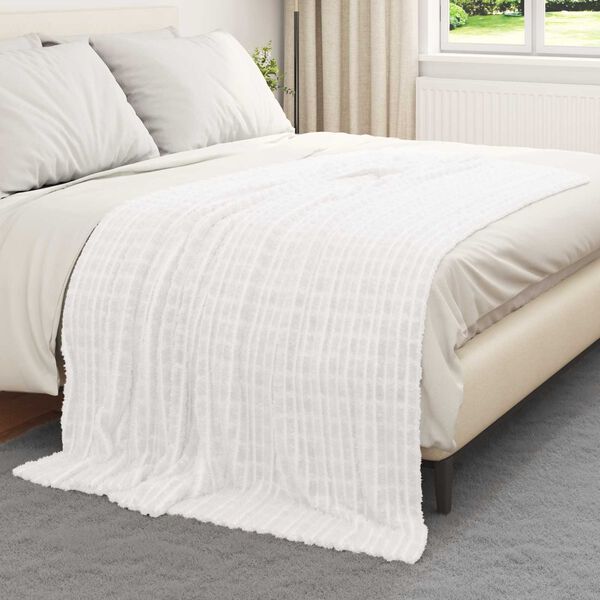 vidaXL Coperte da Pile 6 pcs Bianco 200 x 150 cm Panno