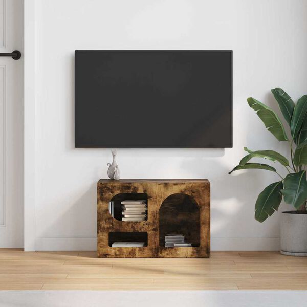 vidaXL Mobile TV Rovere fum&eacute; 60 x 35 x 40 cm Legno multistrato