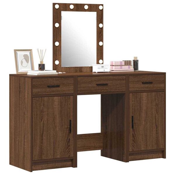 vidaXL Tavolo da Trucco Marrone 50 x 41 x 135 cm Legno multistrato