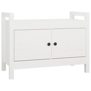 vidaXL Panca da Ingresso Bianca 80x40x60 cm in Legno Massello di Pino