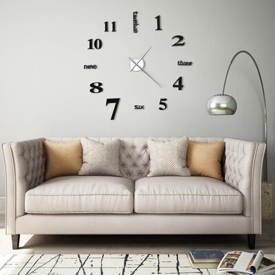 Orologio Da Parete 3D In Stile Moderno 100cm XXL Argento Vidaxl 82903670