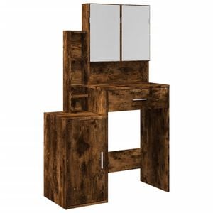 vidaXL Toeletta con Armadietto Rovere Fumo 80x35x132 cm