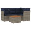 vidaXL Set Divani da Giardino 5 pz con Cuscini Grigio in Polyrattan