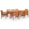 vidaXL Set da Pranzo da Giardino 9 pz con Cuscini Massello di Acacia