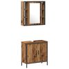 vidaXL Set di mobili per il bagno 2 pz Marrone Legno ingegnerizzato