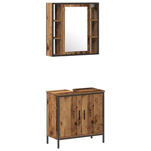 vidaXL Set di mobili per il bagno 2 pz Marrone Legno ingegnerizzato