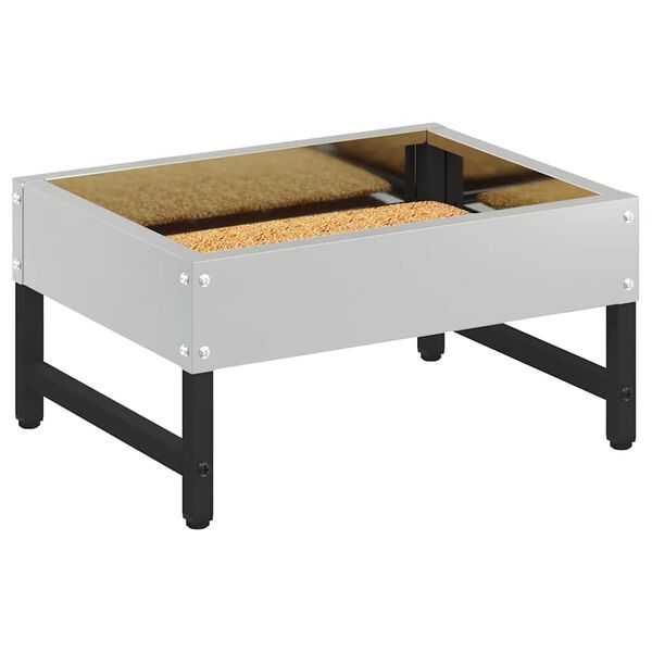 vidaXL Mangiatore per Uccelli Argento 80 x 28 x 13.5 cm