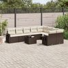 vidaXL Set Divani da Giardino 10pz con Cuscini in Polyrattan Marrone