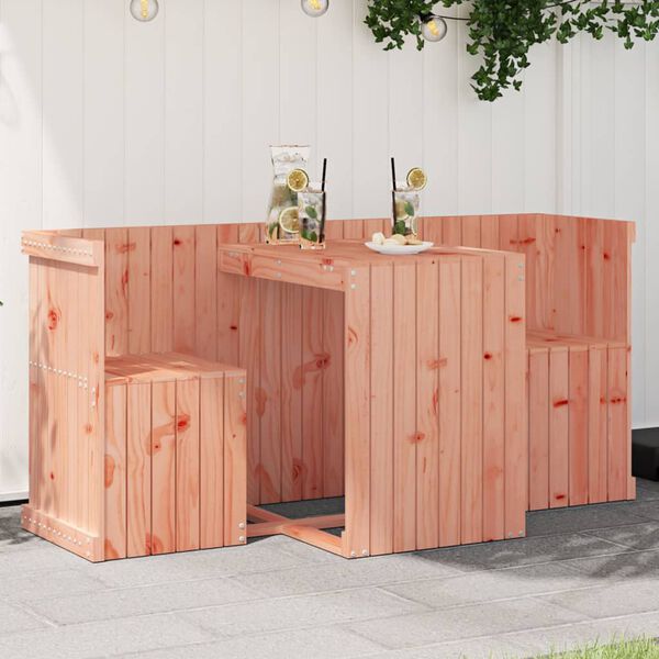 vidaXL Set da Balcone a 2 Posti in Legno Massello di Douglas
