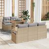 vidaXL Set Divano da Giardino 6 pcs Beige Poly Rattan