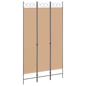 vidaXL Paravento a 3 pannelli Beige 120 x 220 cm Tessuto