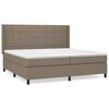 vidaXL Giroletto a Molle con Materasso Tortora 200x200 cm in Tessuto