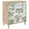 vidaXL Cassettiera GOTHA Stampa di albero verde 66 x 36,5 x 75 cm