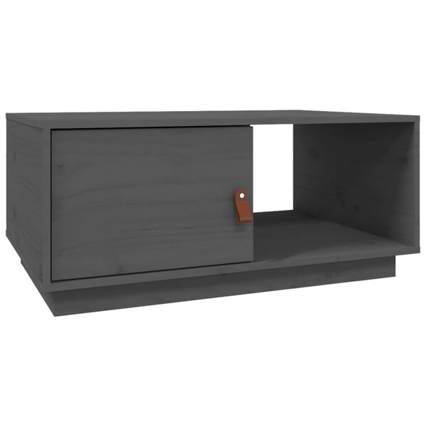 vidaXL Tavolino da Salotto Grigio 80x50x35,5 cm Legno Massello di Pino