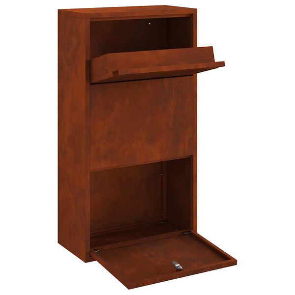 vidaXL Cassetta per pacchi con archiviazione Ruggine 44 x 22 x 82 cm
