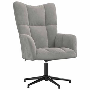 vidaXL Sedia Relax Grigio Chiaro in Velluto