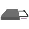 vidaXL Scaffali a Parete 2 pz Grigio Lucido 80x23,5x3,8 cm in MDF