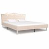 vidaXL Letto con Materasso Memory Foam Tessuto Beige 180x200 cm