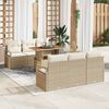 vidaXL Set Divano da Giardino 7 pcs Beige Poly Rattan