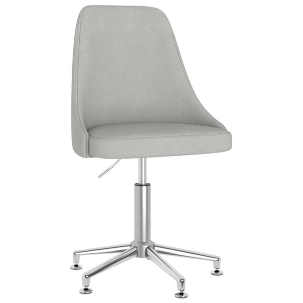 vidaXL Sedia da Ufficio Girevole Grigio Chiaro in Tessuto