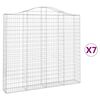vidaXL Cesti Gabbioni ad Arco 7 pz 200x30x180/200 cm Ferro Zincato