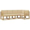 vidaXL Set di divani da esterno 5 pz Bianco e Beige