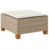 vidaXL Sgabello Giardino con Cuscino Beige 63,5x56x32 cm in Polyrattan