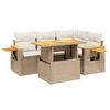 vidaXL Set Divano da Giardino 5 pz con Cuscini Beige in Polyrattan
