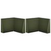 vidaXL Muro di contenimento 2 pz 50 x 50 x 40 cm Acciaio Verde Oliva