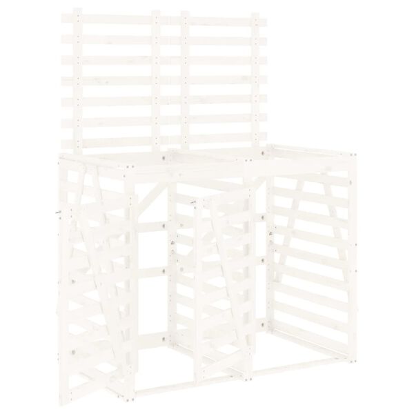 vidaXL Copribidone Doppio Bianco in Legno Massello di Pino