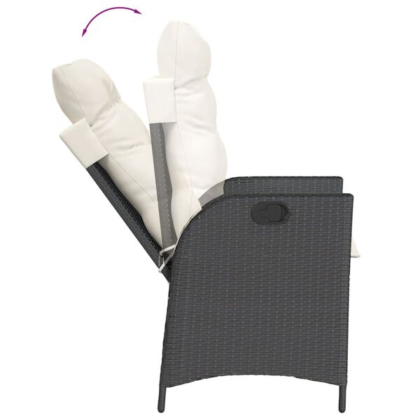 vidaXL Set da Pranzo da Giardino 5 pz Nero con Cuscini in Polyrattan