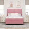 vidaXL Letto con Box Springs LED e Materasso Rosa 160 x 200 cm Velluto