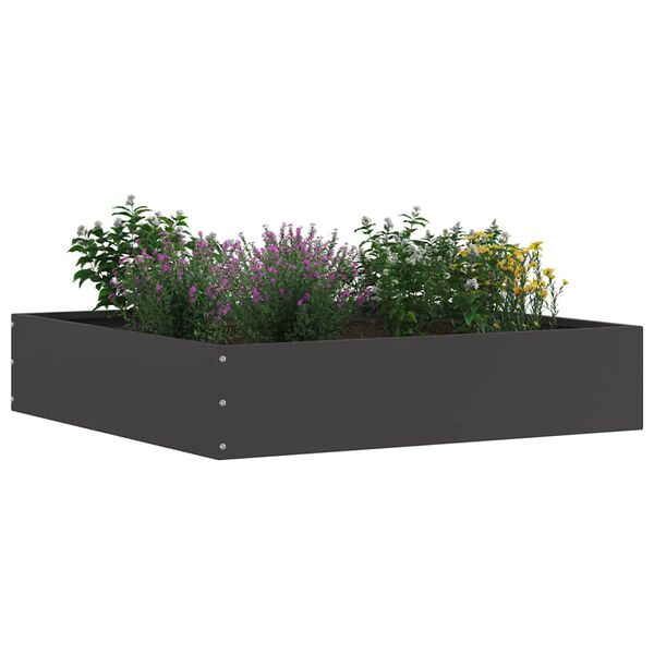vidaXL Bordura per Prato 6 pcs Nero 60 x 60 x 13 cm Acciaio
