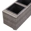 vidaXL Letto Rialzato da Giardino 3 Vasi 100x30x36cm Polyrattan Grigio