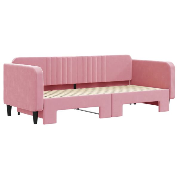 vidaXL Divano Letto con Letto Estraibile Rosa 90x200 cm in Velluto