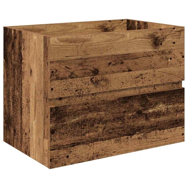 vidaXL Mobile da Bagno con Lavabo Integrato e Rubinetto Legno Antico