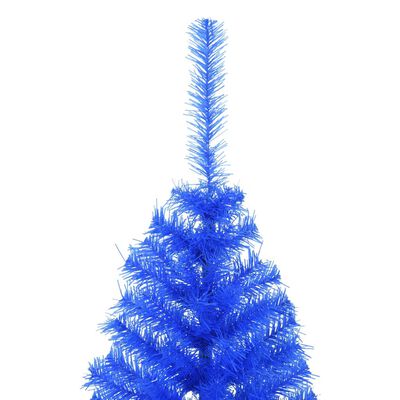 vidaXL Albero di Natale Artificiale a Metà con Supporto Blu 150 cm PVC