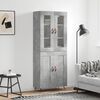 vidaXL Credenza Grigio Cemento 69,5x34x180 cm in Legno Multistrato
