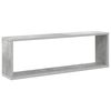 vidaXL Mensole Parete Cubo 4pz Grigio Cemento 80x15x26,5cm Multistrato